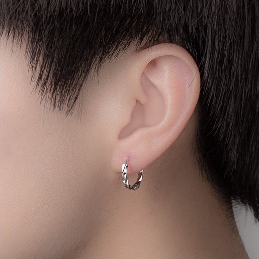 Khuyên Tai Tròn Bông Tai Tròn Nam Nữ Kiểu Xoắn