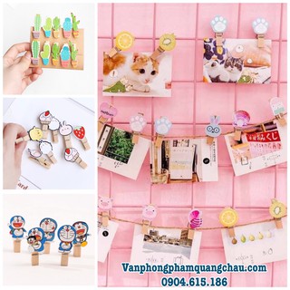 KẸP GỖ ĐÔRÊMON KÈM DÂY( 3,5cm x0,7cm ) BỘ 10 CHIẾC