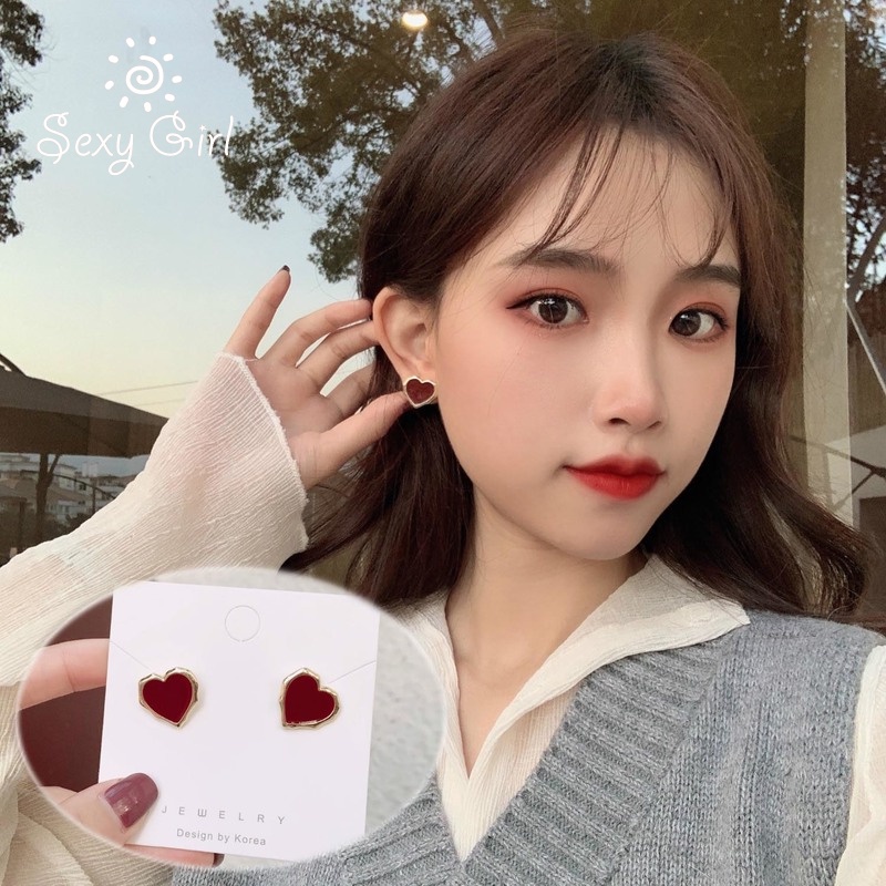 Bông tai mạ bạc 925 thiết kế đơn giản phong cách Hàn quốc