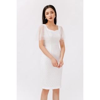 Đầm xòe ngắn tay cổ vuông - 20Again