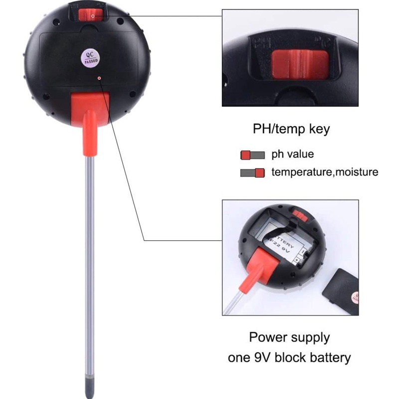 Kiss Nâng Cấp Máy Đo Độ Ẩm Đất / Nhiệt Độ Đất / Độ Ẩm / Ánh Sáng Mặt Trời / Độ Ẩm Kỹ Thuật Số 5 Trong 1 kiss