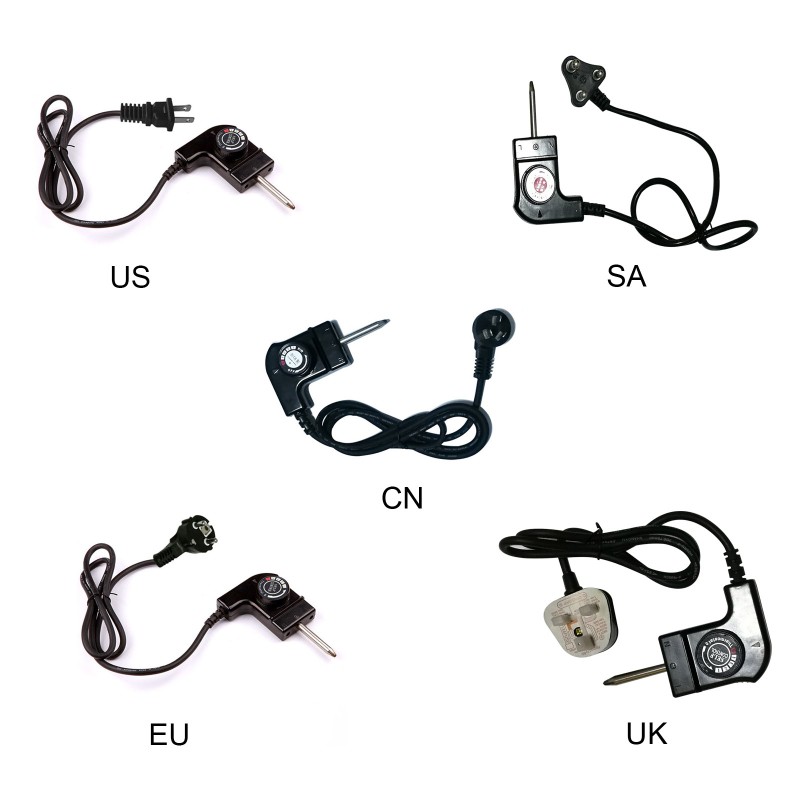 YIN US/UK/SA/EU/CN Plug Adjustable Power Cord with Automatic Regulator for Electric Baking Pan Electric Heating Pot Pin Plug