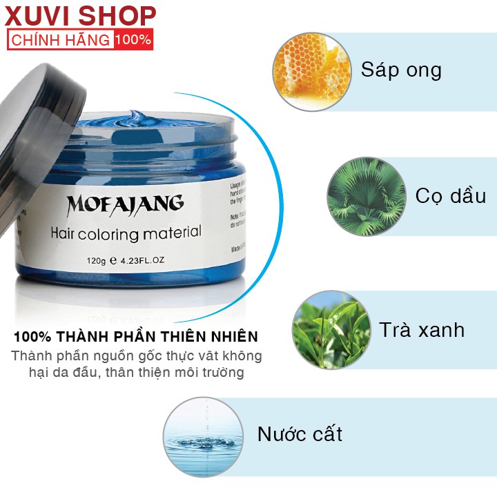 Sáp Vuốt Nhuộm Tóc Màu Xanh Dương Cao Cấp MOFAJANG Nhật Bản 120g Chính Hãng Đổi Màu Tạm Thời - XUVI SHOP