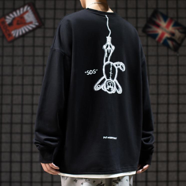 [VIDEO THẬT] Áo Sweater Form Rộng Nỉ Ngoại Gấu Treo 4 màu (Unisex nam nữ đều mặc được) | BigBuy360 - bigbuy360.vn