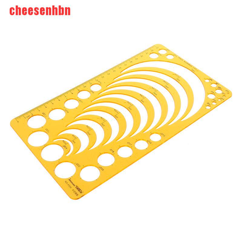 [cheesenhbn]K Resin Template Ruler Stencil Measuring Tool Drawing Many Size Round Circle