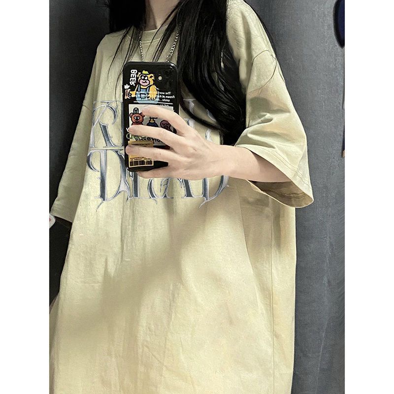 Áo Thun Nữ Ngắn Tay Dáng Rộng In Chữ Jiashucheng