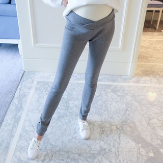 Quần legging bầu cạp chéo (màu xám)