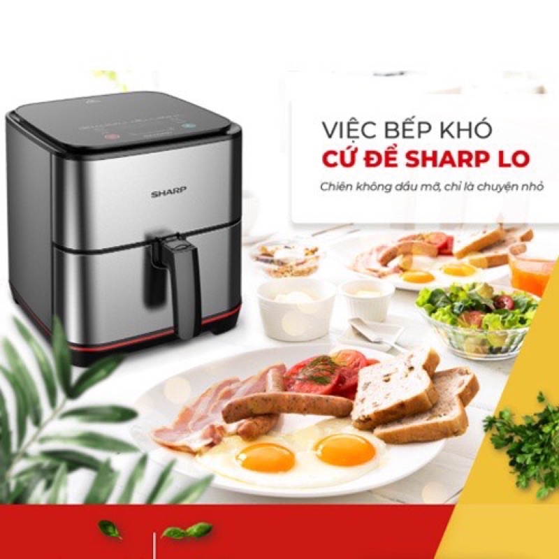 Nồi chiên không dầu Sharp KF-AF70EV-ST (Hàng chính hãng, Dung tích 7 lít, Bảo hành 12 tháng Toàn Quốc)