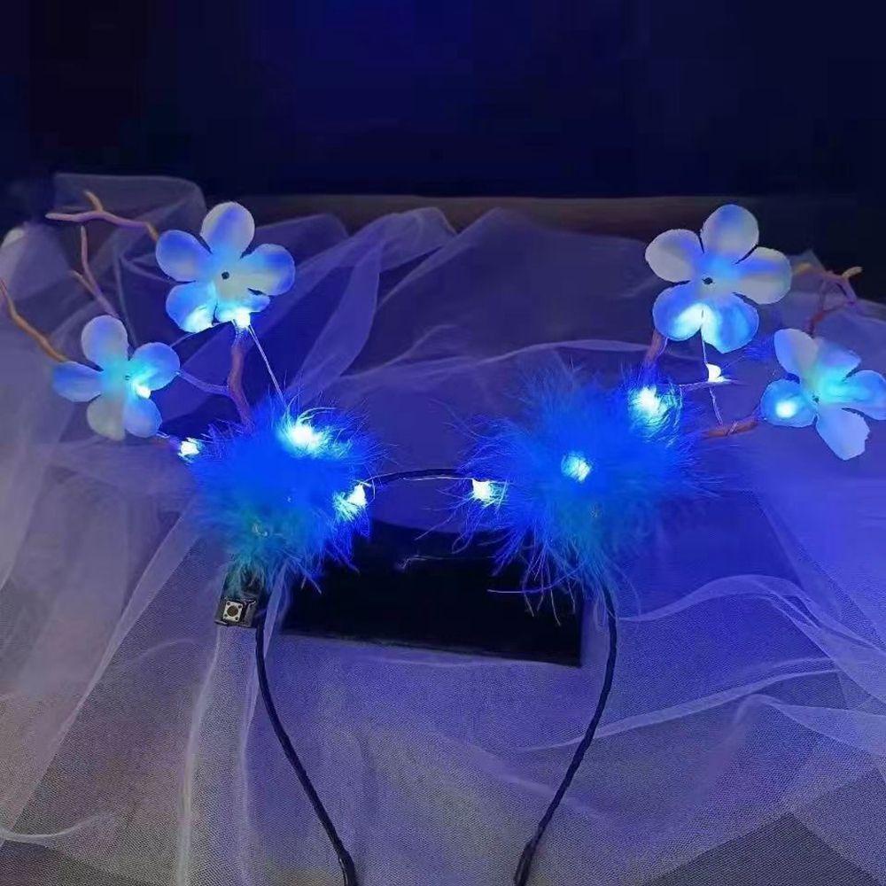 Băng Đô Cài Tóc Hình Tuần Lộc Giáng Sinh Có Đèn LED Hoạt Hình Vui Nhộn