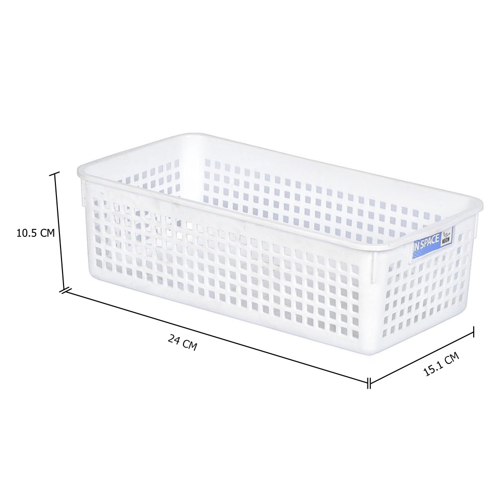 HomeBase KECH Rổ nhựa dùng trong nhà bếp Thái Lan  5188 W15.1xD24xH10.5cm màu trắng