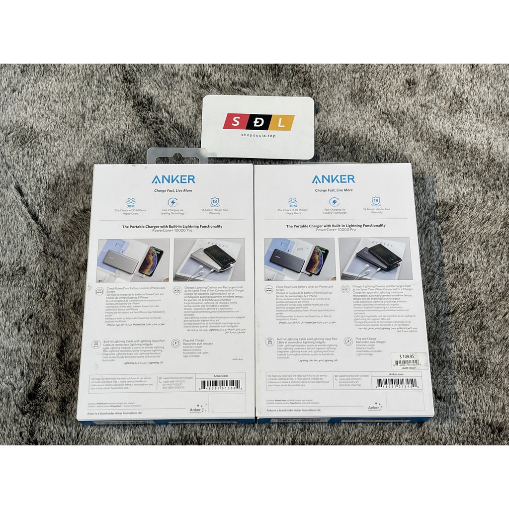 Sạc dự phòng Anker PowerCore+ 10000 Pro model A1233 tích hợp cổng dành cho thiết bị táo
