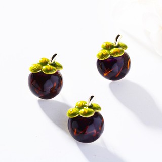 Pin Cài Cúc HimHip Hình Quả Măng Cụt Nhỏ Dễ Thương 1.3x1.8cm