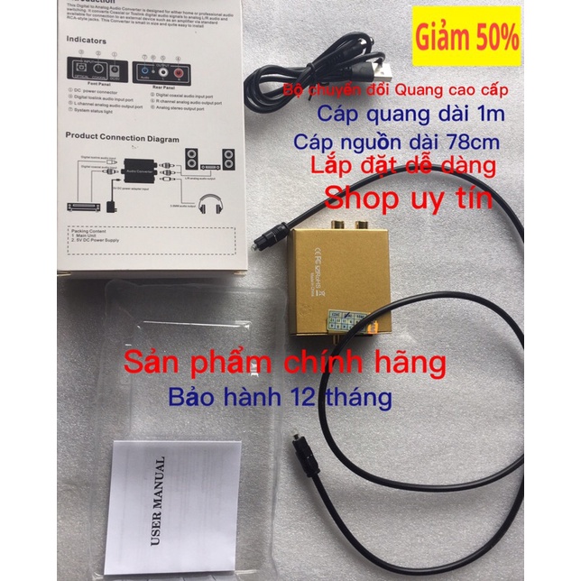 Bộ chuyển đổi âm thanh từ cổng quang OPTICAL của tivi sang audio AV chính hãng