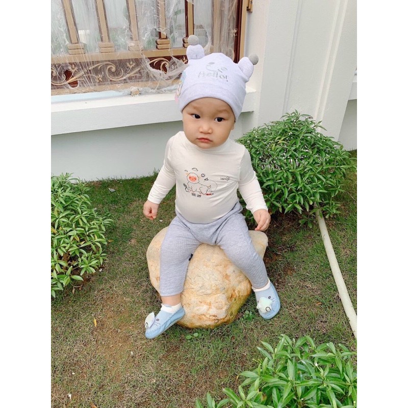 (chọn mẫu-có ảnh thật) Quần thun len gân có cúc giữa đáp đũng cho bé trai bé gái (6-17kg)