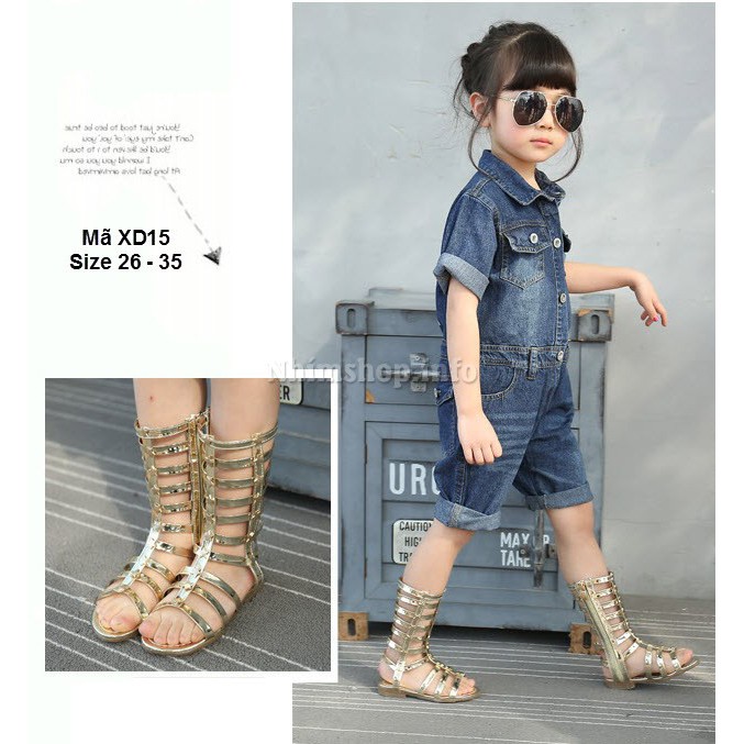 Giày Sandal Chiến Binh Vàng Kim Sang Chảnh Cho Bé Gái XD15