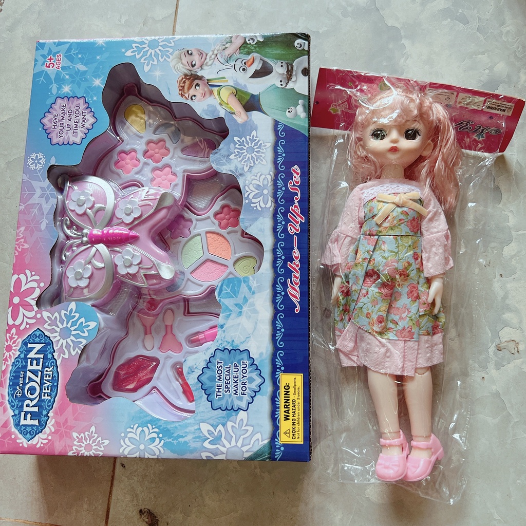 Đồ chơi trang điểm hình con bướm 3 tầng kèm búp bê cho bé