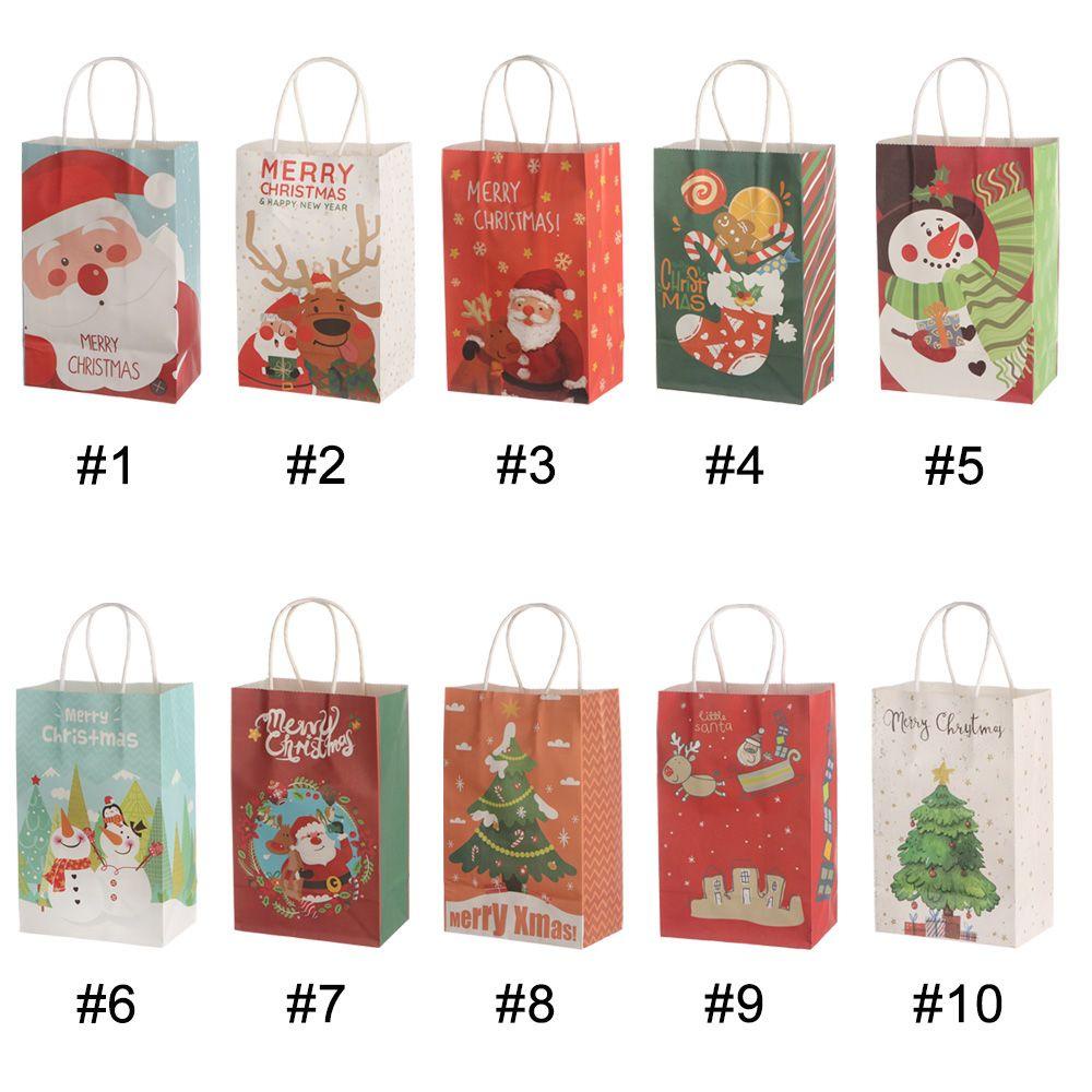 Bộ 10 Túi Giấy Đựng Quà Giáng Sinh 21 * 13 * 8cm