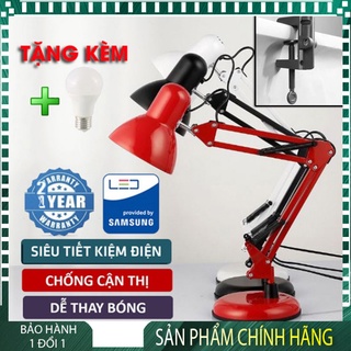 Đèn học để bàn dạng kép - đèn học để bàn đọc sách làm viêc pixar - bóng led chống cận - tặng kẹp bàn