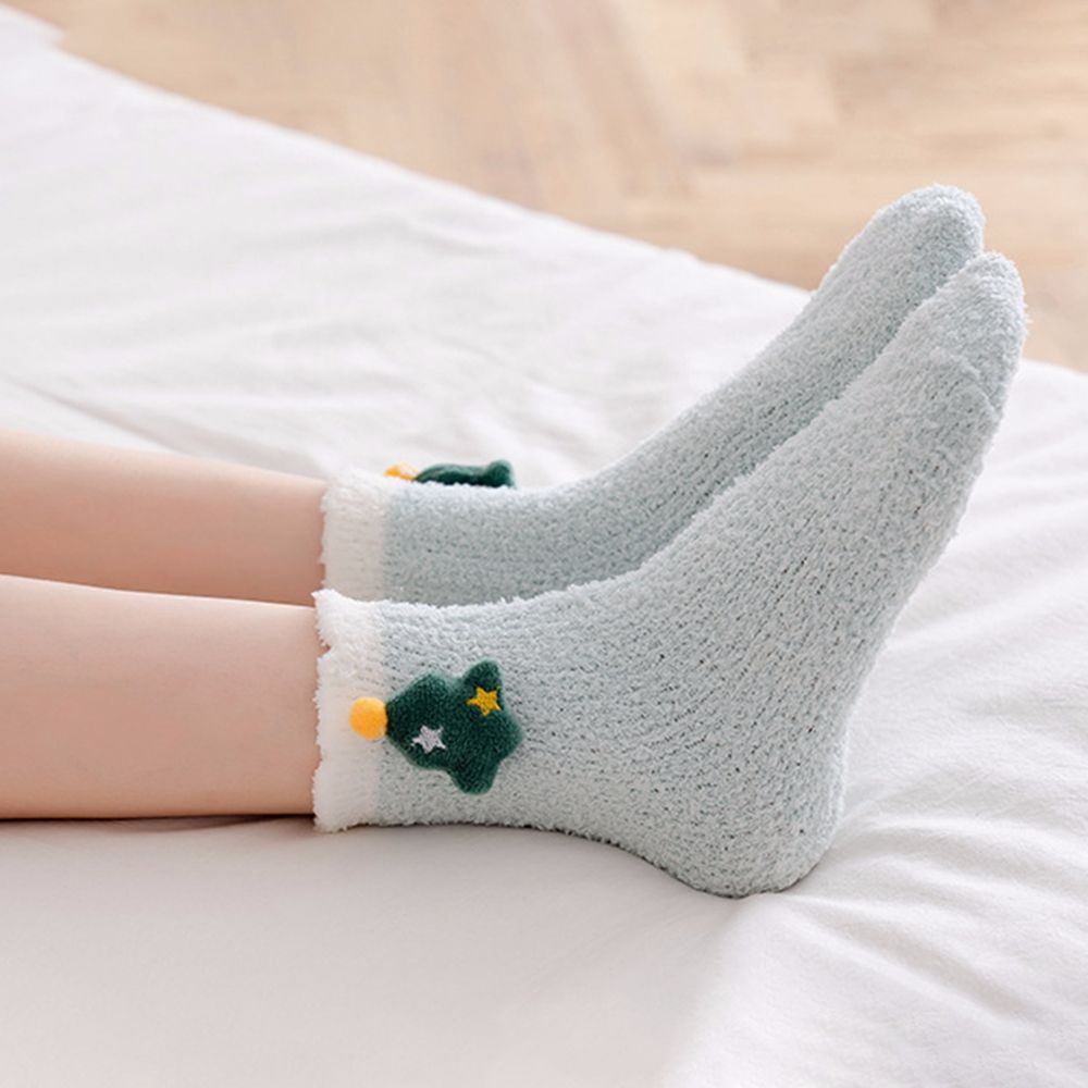 Vớ cotton mềm mại màu trơn thoáng khí ấm áp đáng yêu cho nữ