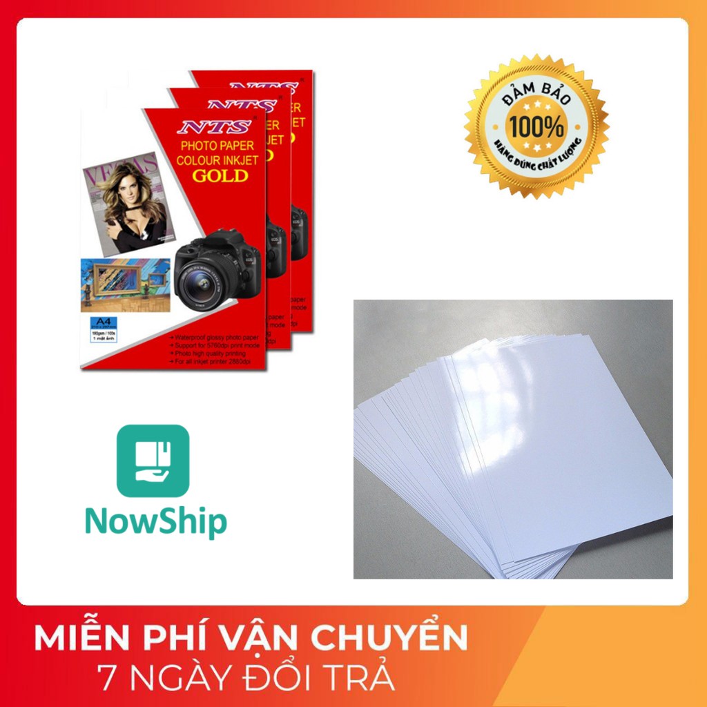 Giấy in ảnh NTS A4 1 mặt định lượng 115/135/160/180/230/260 { giấy in, tập sổ giấy bookmark, văn phòng phẩm các loại,. }