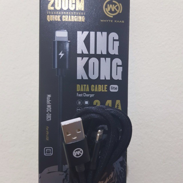 Cáp sạc King Kong Ip, Micro USB WK 082i sạc nhanh 2m 2.4a