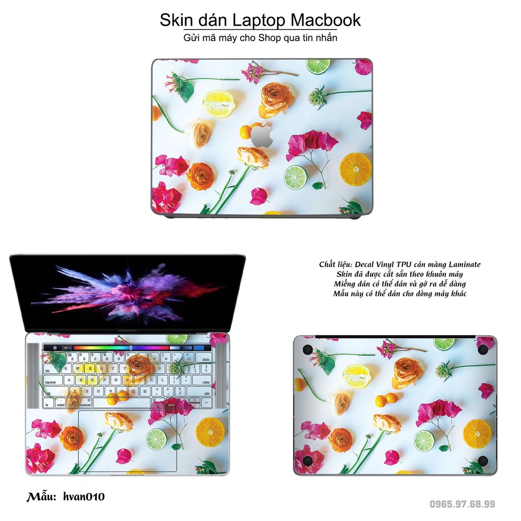 Skin dán Macbook mẫu Hoa văn (đã cắt sẵn, inbox mã máy cho shop)