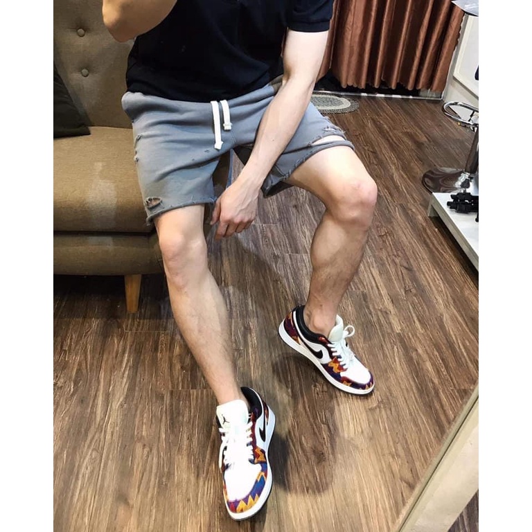 HoPi | Giày sneaker Jordan 1 low thổ cẩm - full box bill.