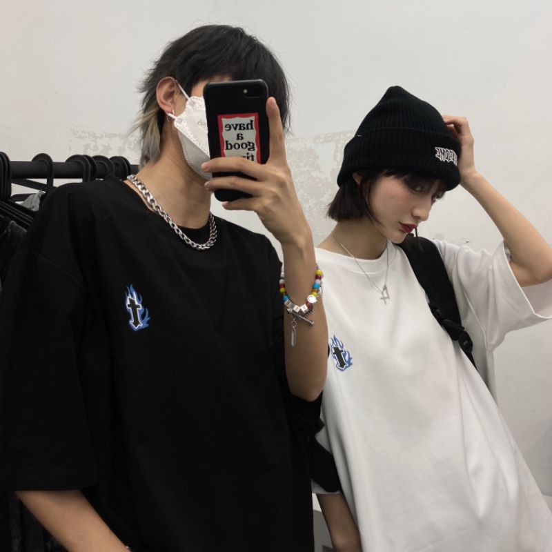 Áo thun tay lỡ nam nữ, áo phông unisex form rộng chất cotton mát mịn thấm hút mồ hôi in hình Chữ T | BigBuy360 - bigbuy360.vn
