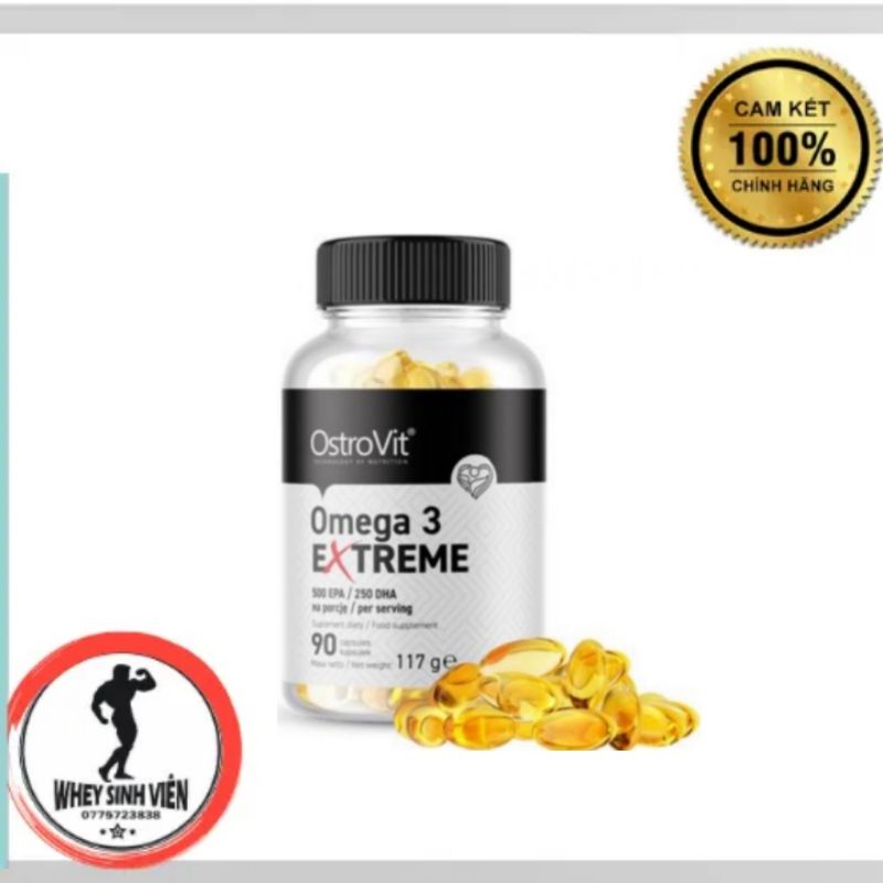 [Chính hãng] Viên Dầu Cá Siêu Cô Đặc Ostrovit Omega 3 Extreme 500 EPA / 250 DHA 90 Viên TẠI WHEYSINHVIEN.COM