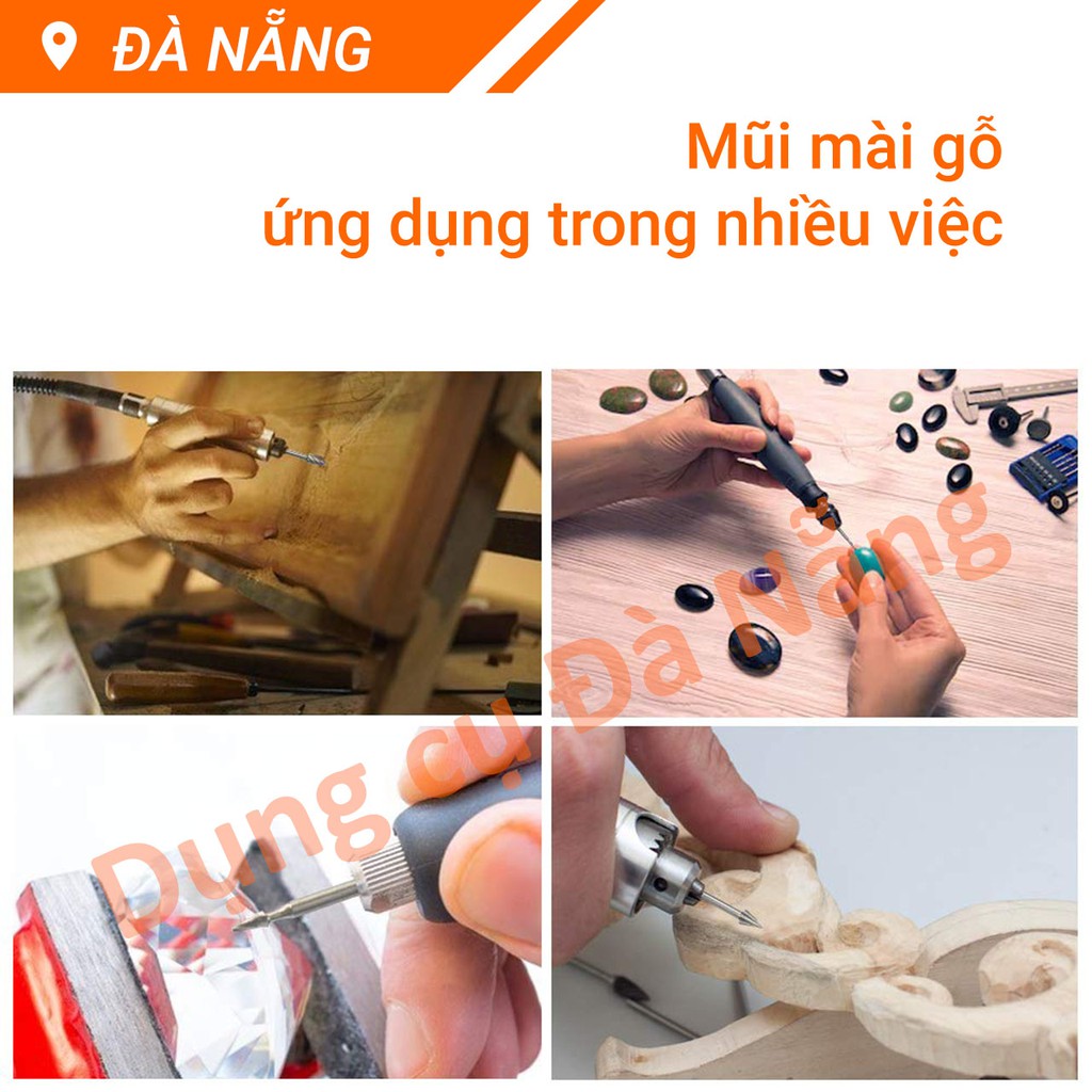 Bộ 6 mũi lũa gỗ điêu khắc, chạm trổ mài khắc thép HSS