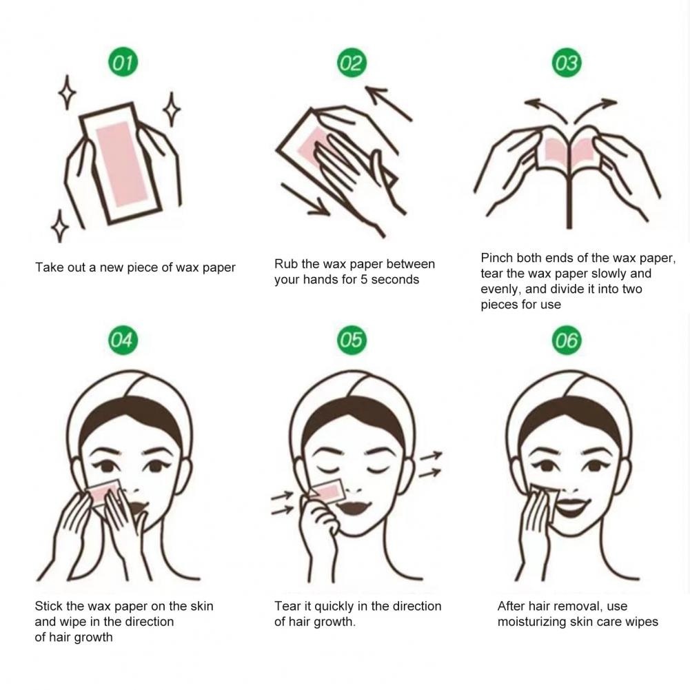 Set 10 Tờ Giấy Sáp Tẩy Lông Không Đau Hai Mặt Nhiều Màu Sắc