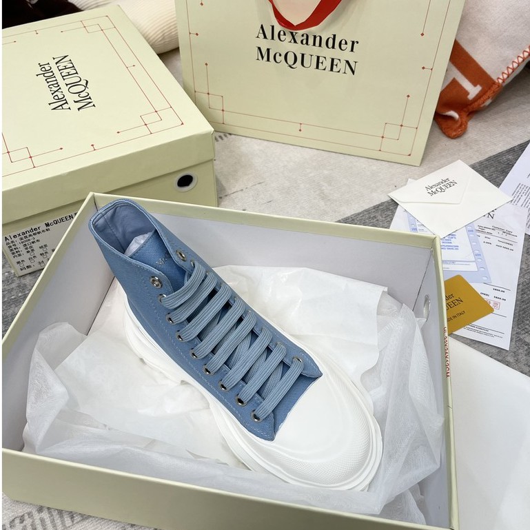 Giày thể thao canvas cổ cao Alexander McQueen nhiều màu tùy chọn