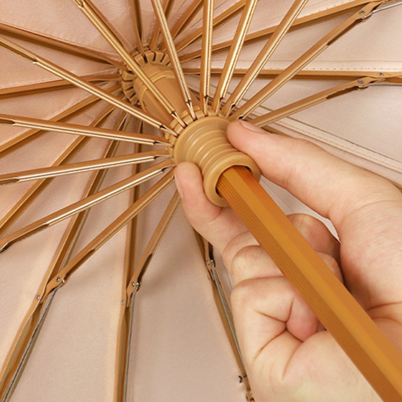 Dù Gấp 16 Xương Họa Tiết Vintage Có Tay Cầm Chống Nắng Tiện Dụng