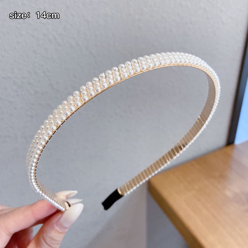 Cài tóc băng đô đính đá ngọc trai nhân tạo phụ kiện tóc cài cô dâu bé gái giá tốt phong cách Hàn Quốc