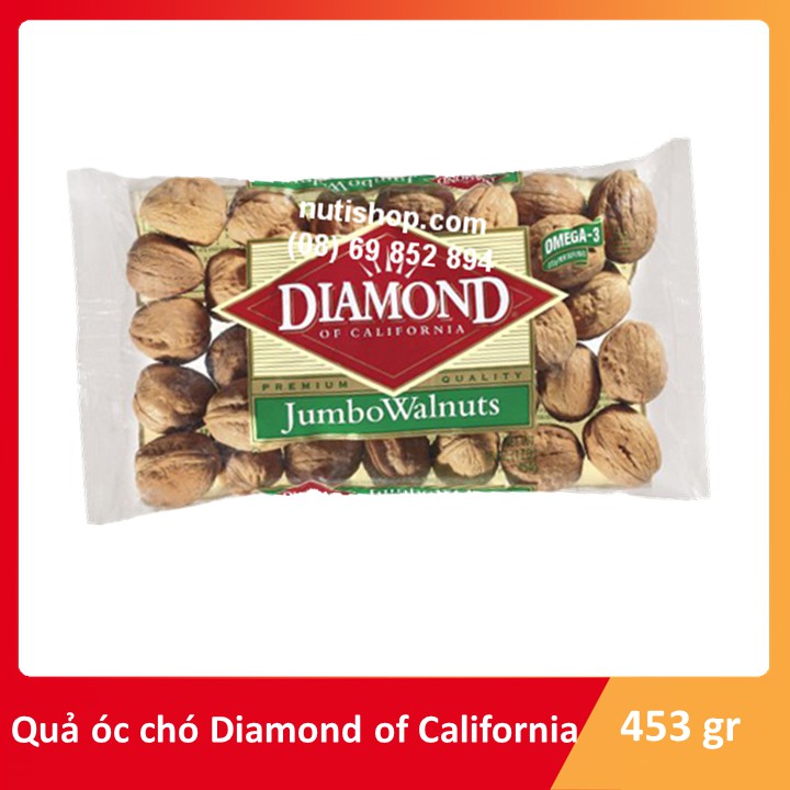 Óc chó mỹ Diamond Jumbo Walnuts 453G ( tặng kèm đồ tách vỏ)