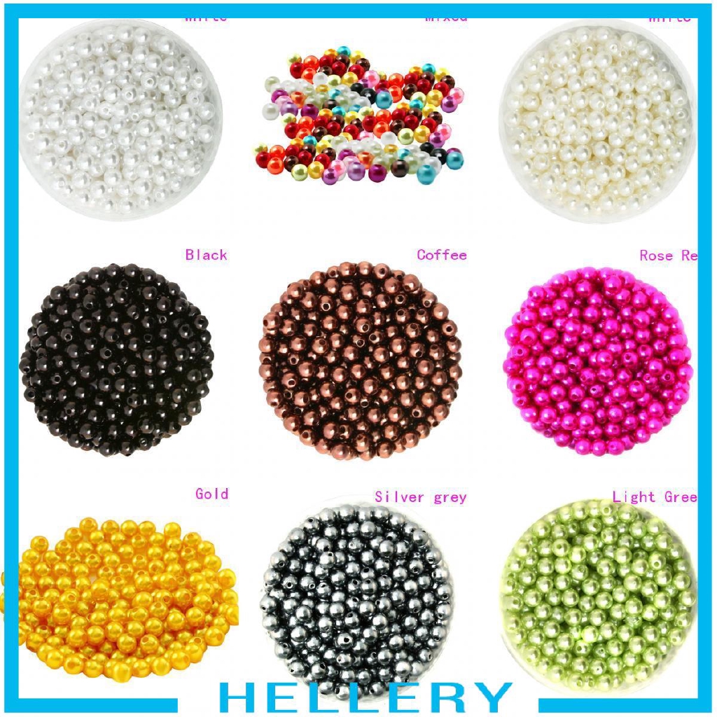 Bộ 500 hạt ngọc trai giả bằng nhựa 6mm chuyên dụng cho làm đồ trang sức