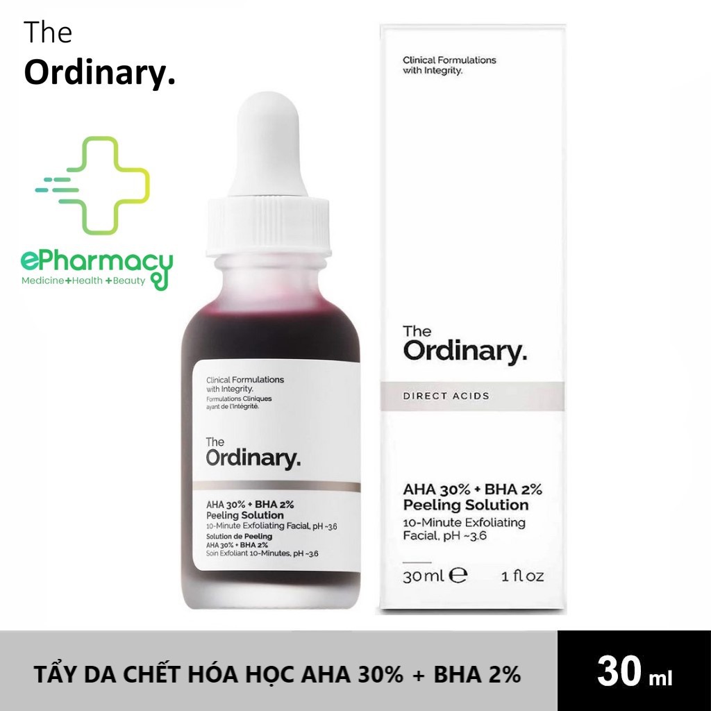 SERUM THE ORDINARY AHA 30% + BHA 2% Peeling Solution - Tinh chất tẩy tế bào chết Ordinary Peeling 30ml