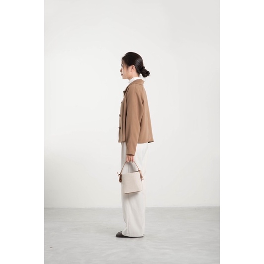 Nimi - Áo khoác dáng ngắn khuy ẩn Mining short jacket