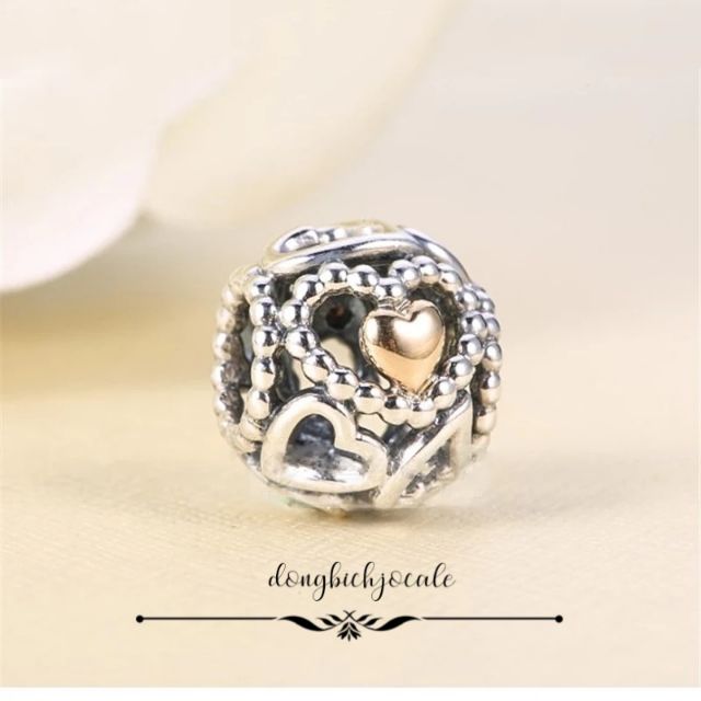 Hạt charm 2 tone bạc 925 ( vừa tất cả các vòng tay)