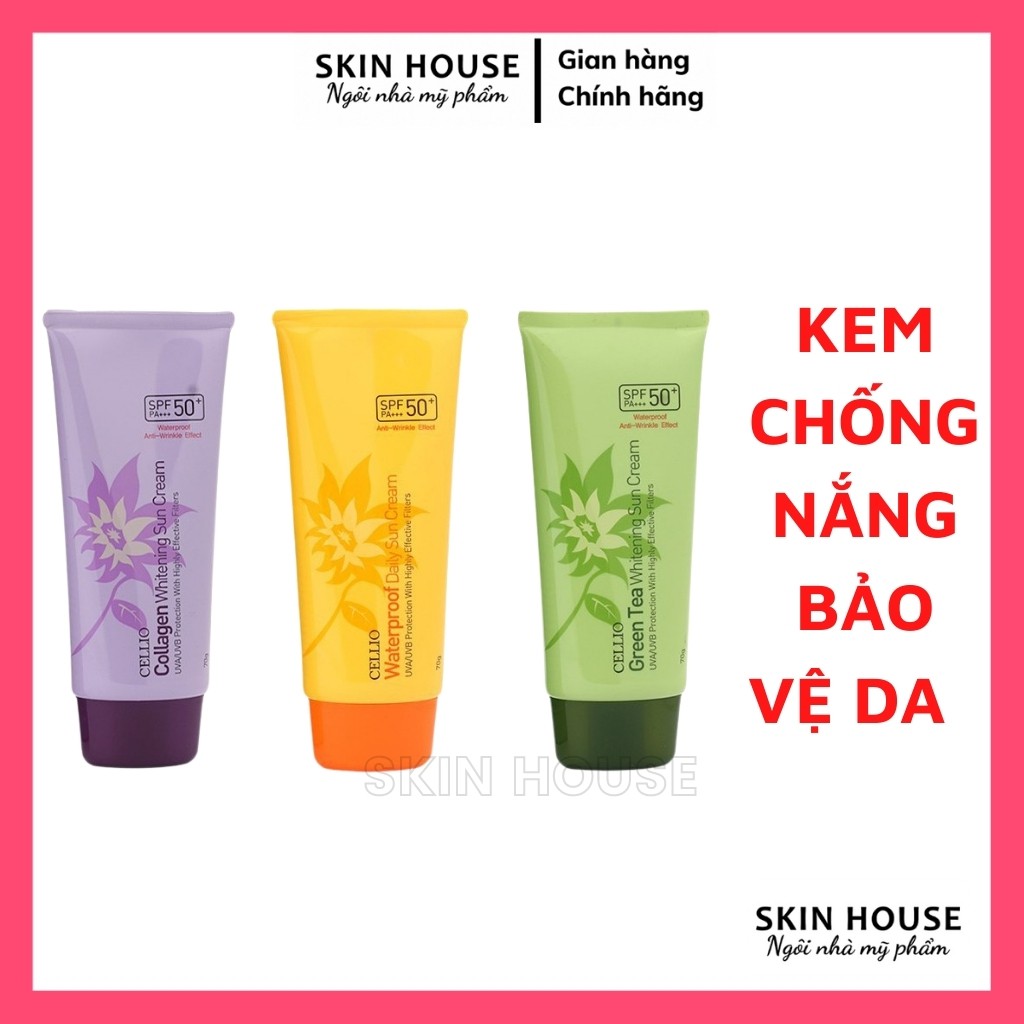 Kem chống nắng CELLIO SPF 50 PA++ Chống tia UV, Dưỡng Trắng Hiệu Quả