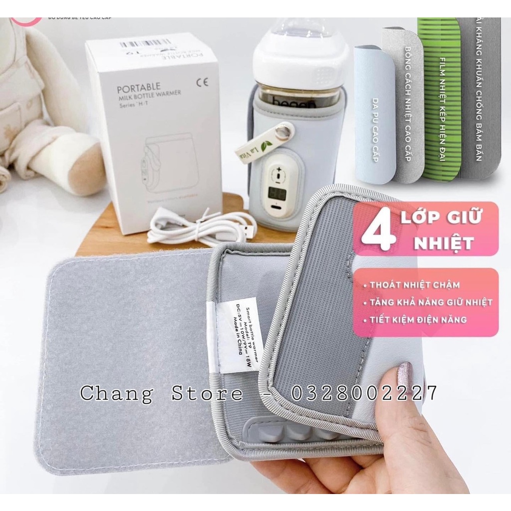 Túi Hâm Ủ Sữa Di Động Thông Minh ,Máy Ủ Hâm Bình Sữa Bằng Sạc USB ( BH 6 Tháng)