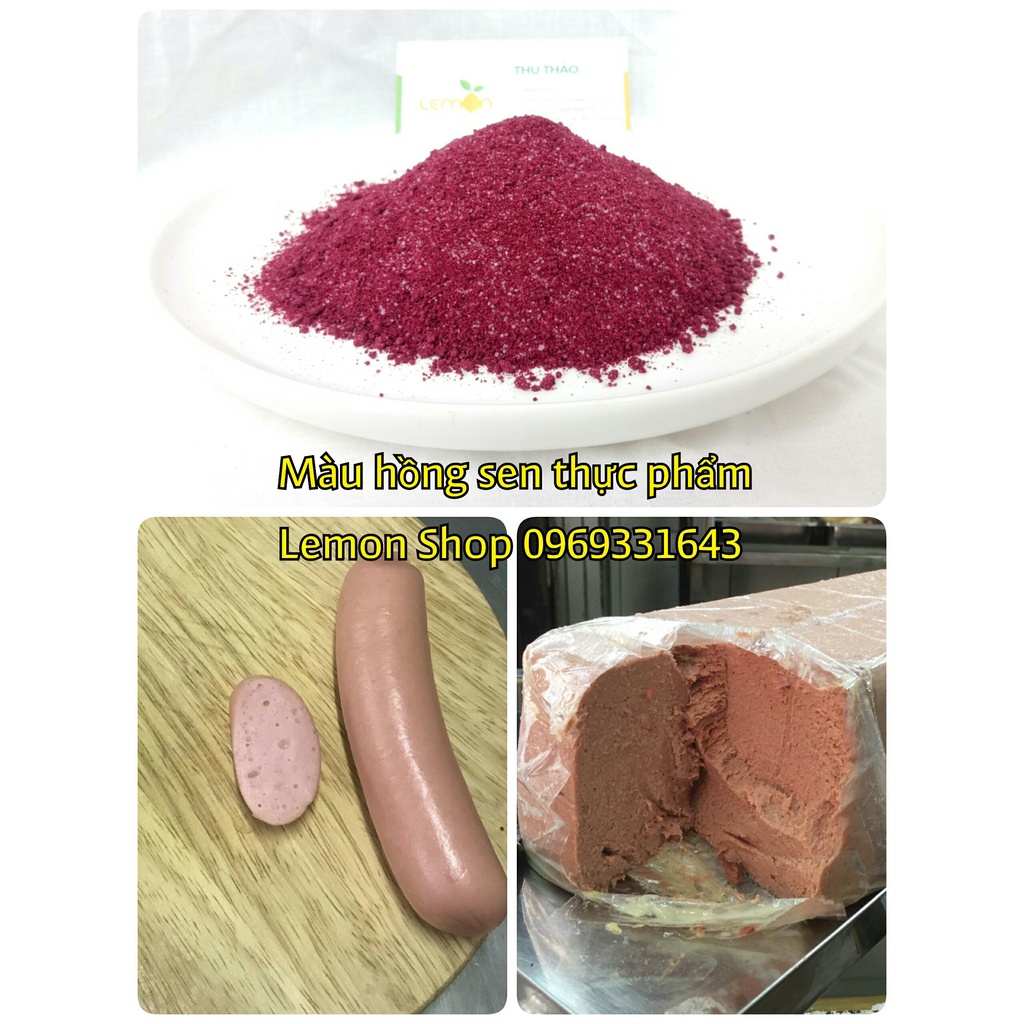 Màu hồng sen làm xúc xích, pate ROSSO C hàng Đức tạo màu hồng cho thực phẩm, lạp xưởng, nem chua