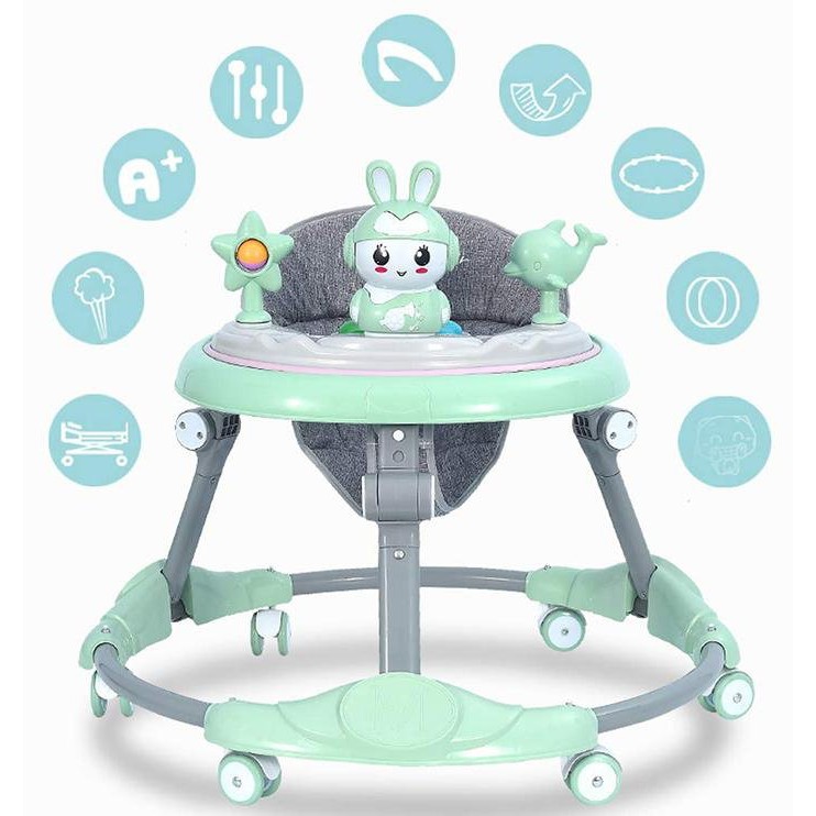 SALE HÀNG VỀ SIÊU PHẨM XE TRÒN TẬP ĐI 2IN1 BABY WALKER 619M QUÂY TRÒN 6 BÁNH
