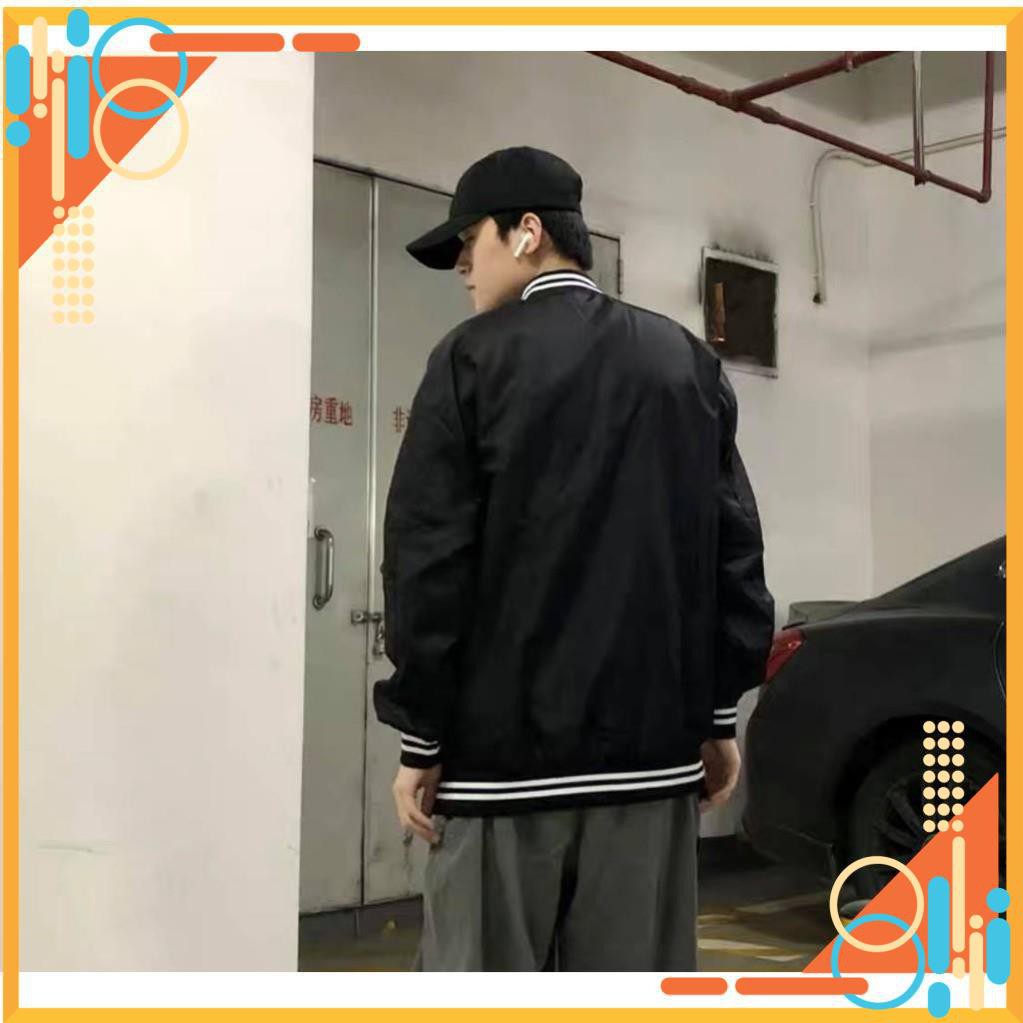 Áo Khoác dù gió BOMBER TQRONA form rộng unisex đen NAM NỮ siêu chất | BigBuy360 - bigbuy360.vn