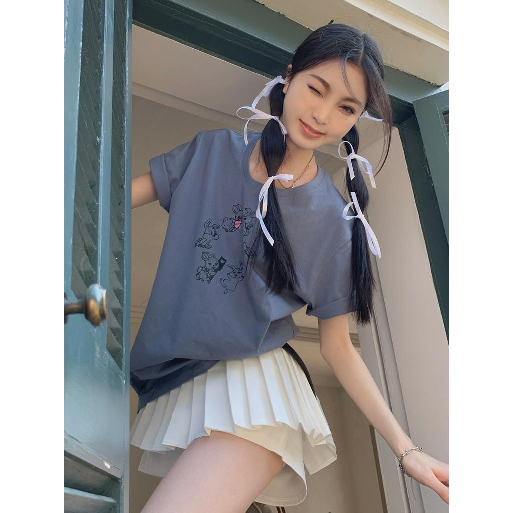Áo Thun In Hình Thỏ Đơn Giản Thời Trang Mùa Hè Dành Cho Nữ 63259