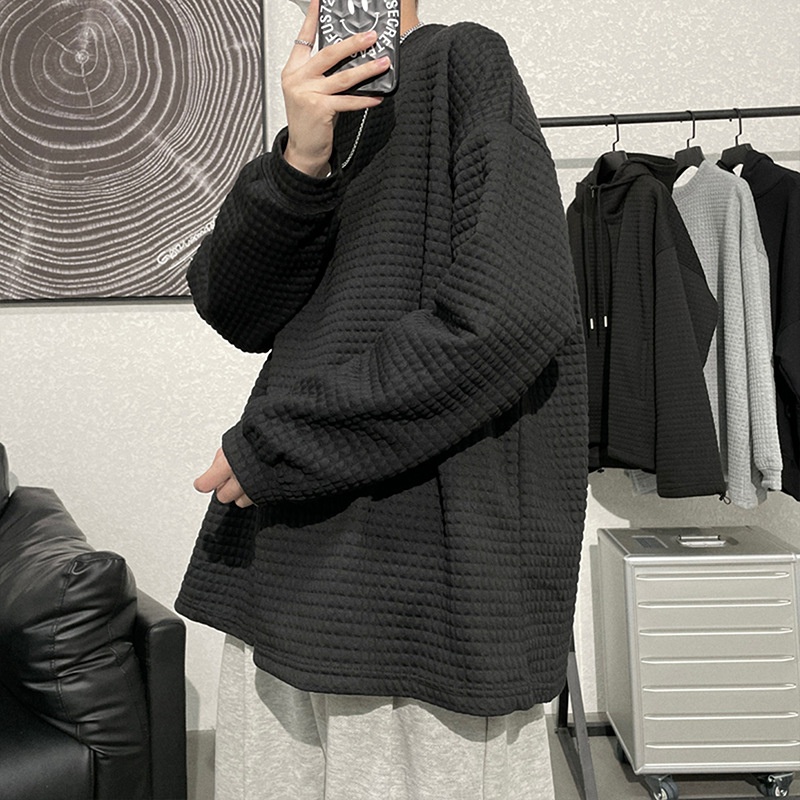 Áo nỉ dáng rộng màu trơn phong cách Hàn Quốc thời trang xuân thu cho nam