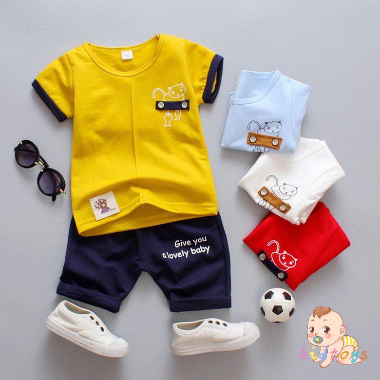 Set Áo Thun Tay Ngắn &amp; Quần Short Cho Bé