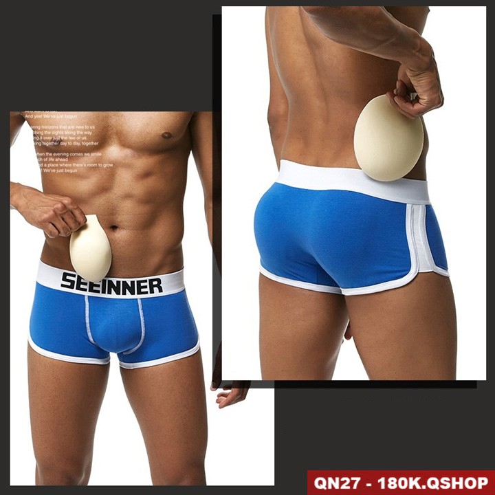 [ẢNH THẬT] QUẦN ĐỘN MÔNG NAM VÀ ĐỘN DV NAM 2 TRONG 1 KIỂU BOXER QSHOP QN27