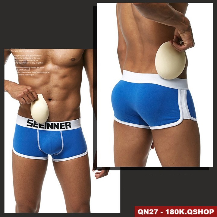 [ẢNH THẬT] QUẦN ĐỘN MÔNG NAM VÀ ĐỘN DV NAM 2 TRONG 1 KIỂU BOXER QSHOP QN27 QN33