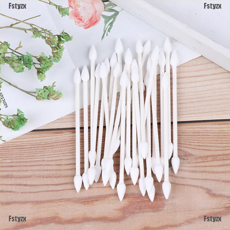 Set 25 chiếc tăm bông chất liệu cotton vệ sinh tai nghe sử dụng một lần tiện lợi